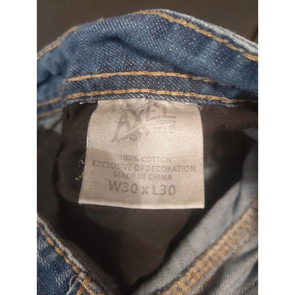 TK Axel Mens Blue Jeans 30 x 30 Treadwell Relaxed Straight Light wash denim - Picture 8 of 8